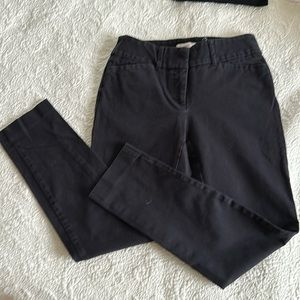 Loft, curvy skinny ankle work pants, black size 0
